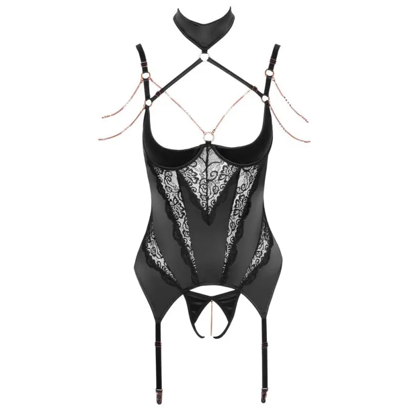 Abierta Fina Open Basque Set with Removable Rhinestone Chains