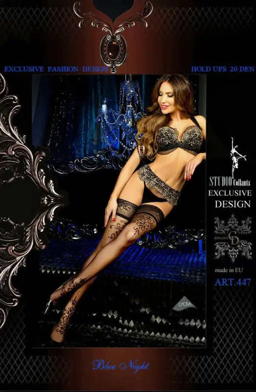Ballerina Blue Night Hold Ups Black for Luxurious Comfort and Style
