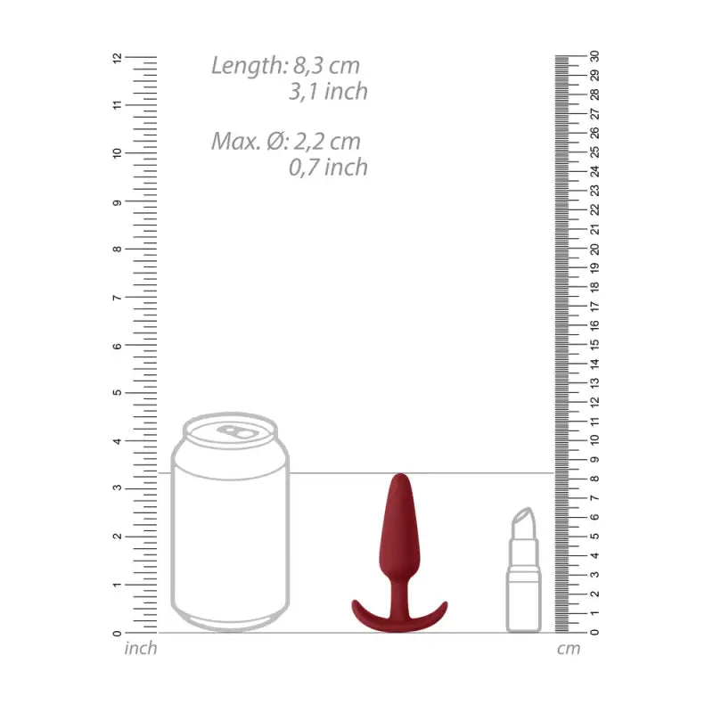 Beginners Size Slim Butt Plug Red for Comfortable Anal Stimulation