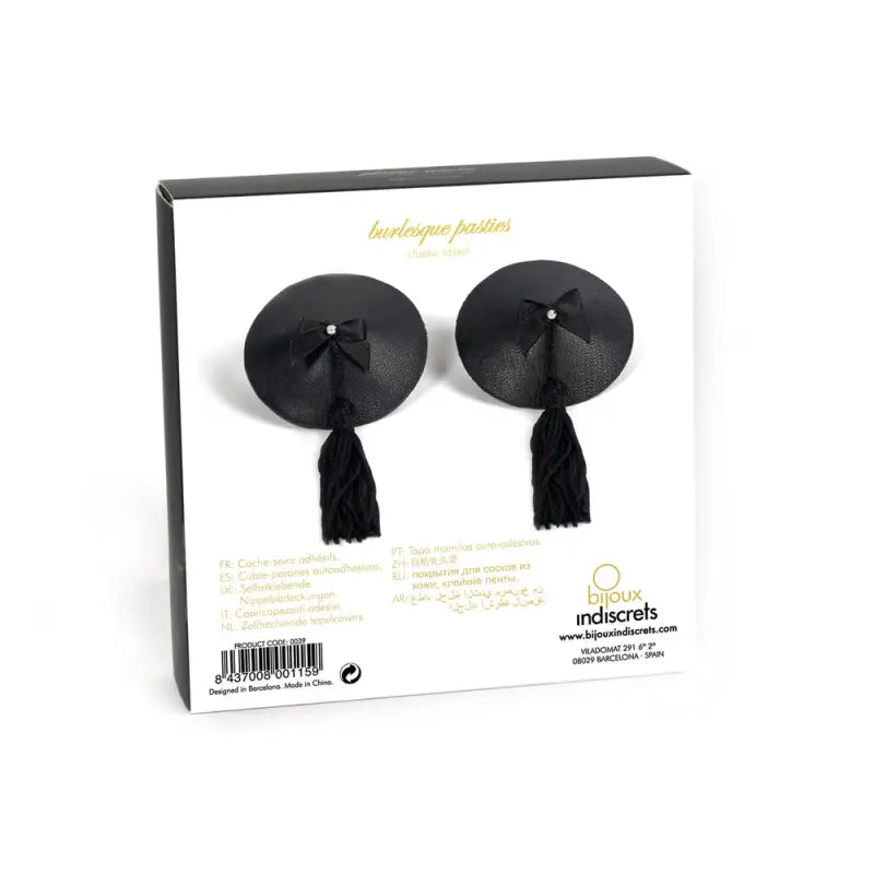 Bijoux Indiscrets Leather Burlesque Tassled Pasties for Sensual Elegance