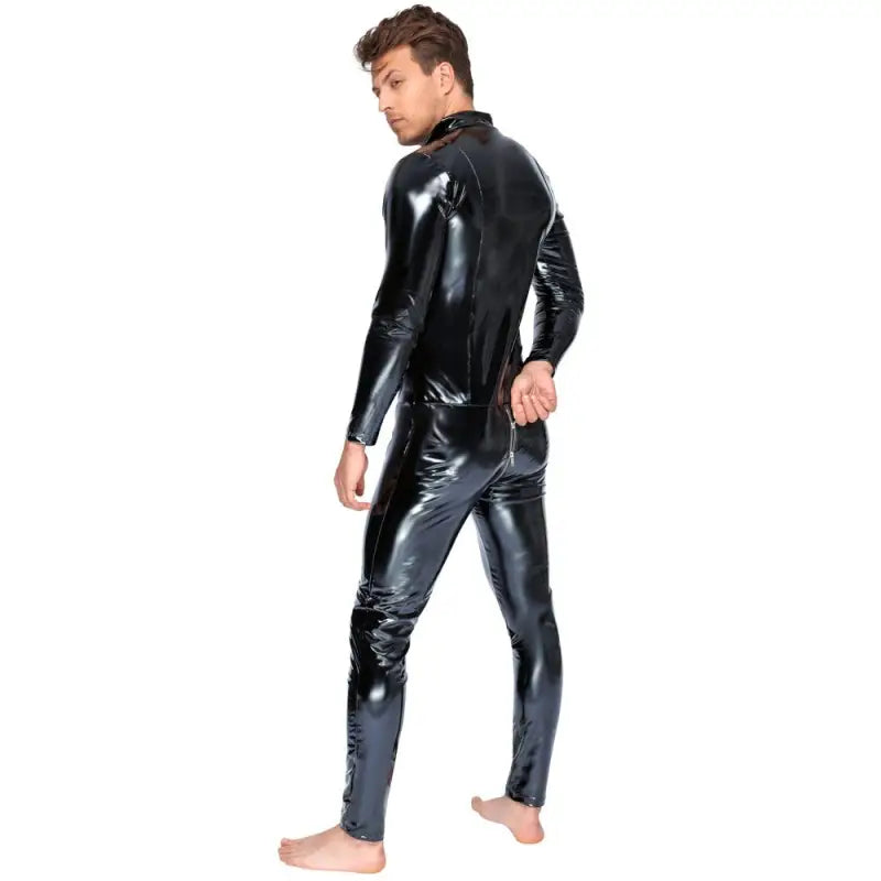 Black Level Vinyl Jumpsuit with Zip Black for Ultimate Comfort