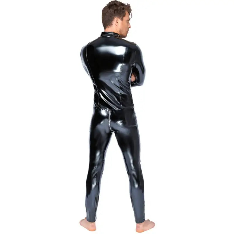 Black Level Vinyl Jumpsuit with Zip Black for Ultimate Comfort