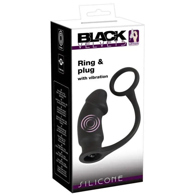 Black Velvets Vibrating Anal Plug and Cock Ring for Ultimate Pleasure