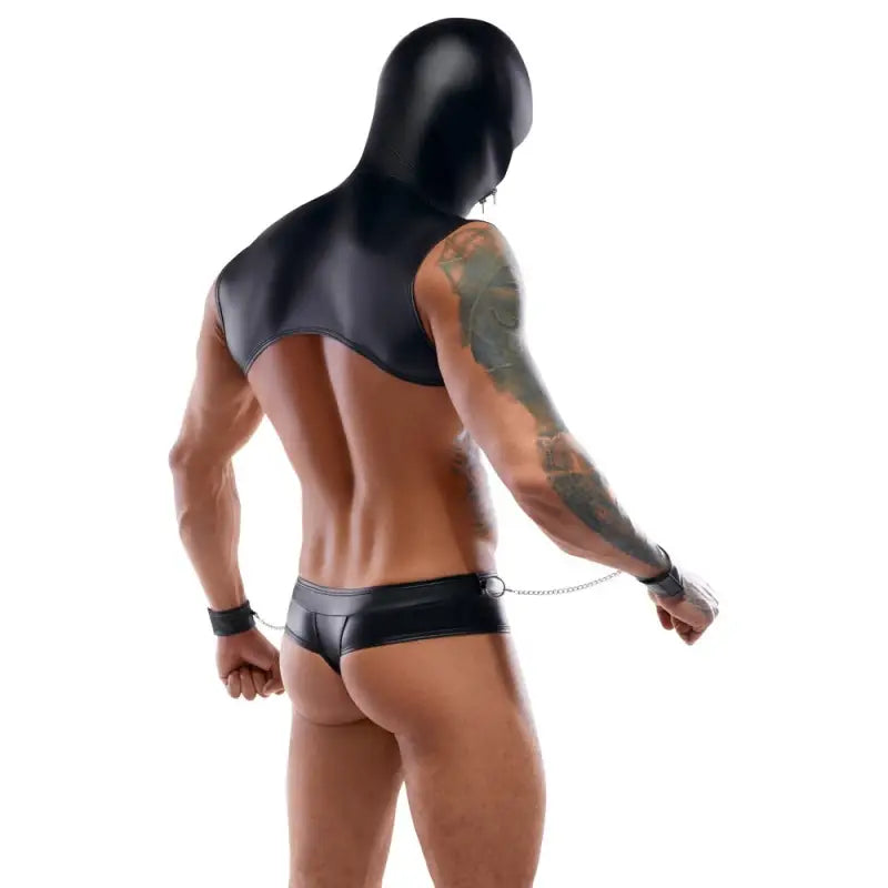 Bondage Hood for Enhanced Bondage Games with Wrist Cuffs