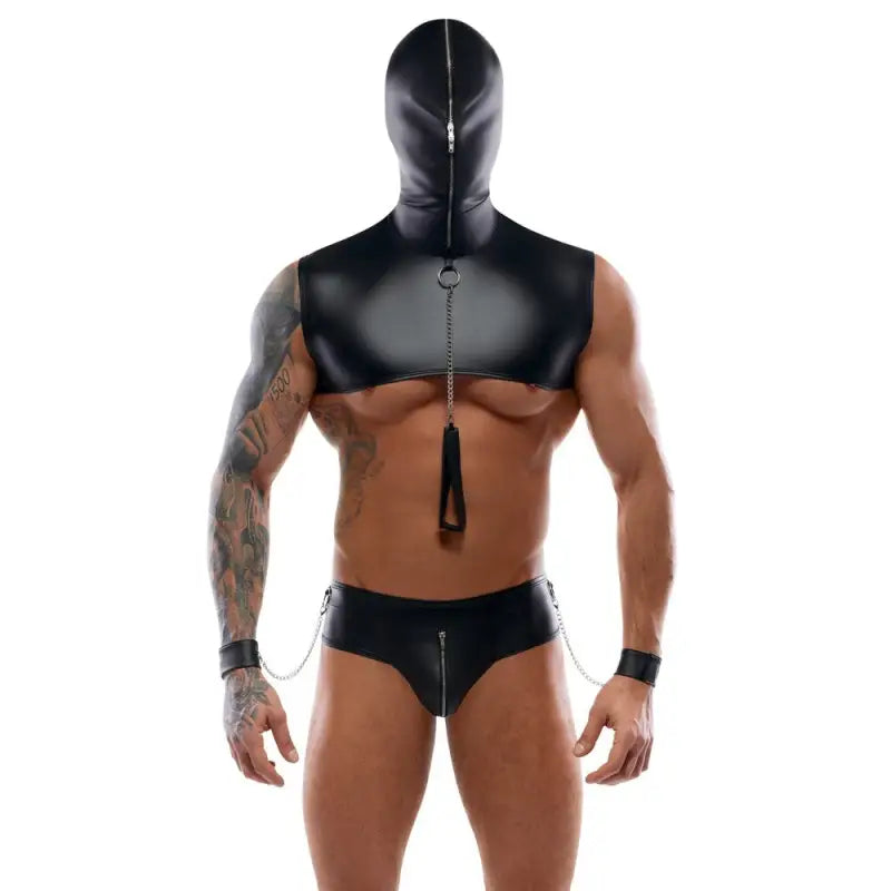 Bondage Hood for Enhanced Bondage Games with Wrist Cuffs