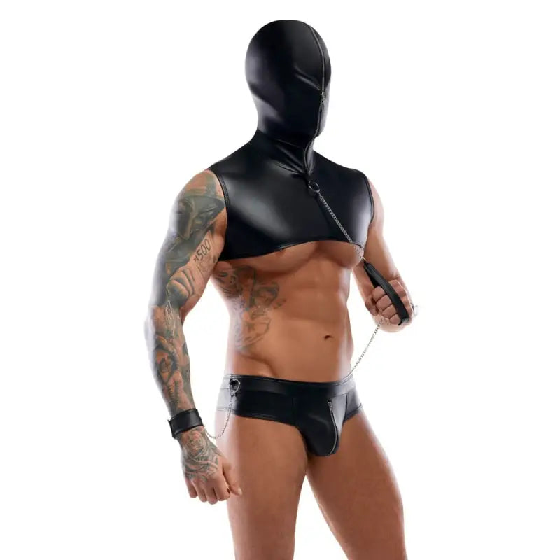 Bondage Hood for Enhanced Bondage Games with Wrist Cuffs