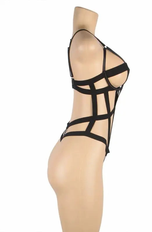Celebrate Your Curves with YesX YX844Q Body Black Strappy Bodysuit