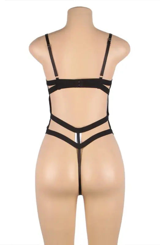 Celebrate Your Curves with YesX YX844Q Body Black Strappy Bodysuit