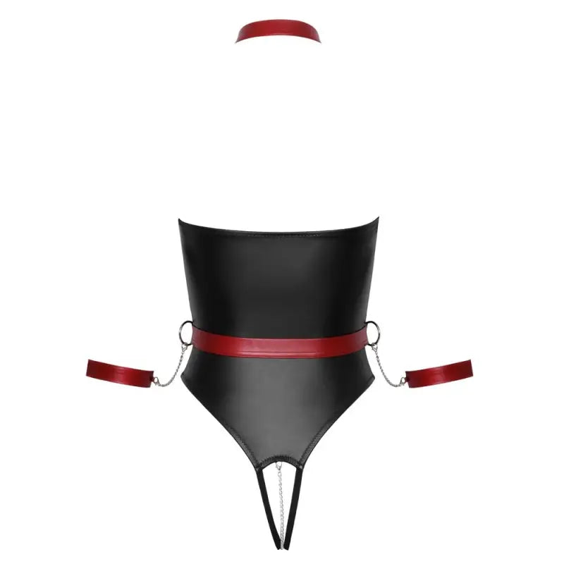 Cottelli Bondage Body with Snap Hook Chains and Crotchless Thong