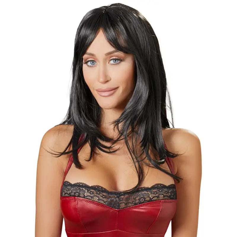 Cottelli Collection Long Black Wig for Exquisite Style and Elegance