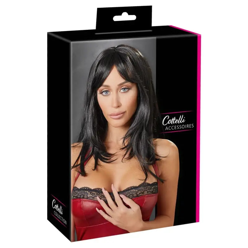 Cottelli Collection Long Black Wig for Exquisite Style and Elegance