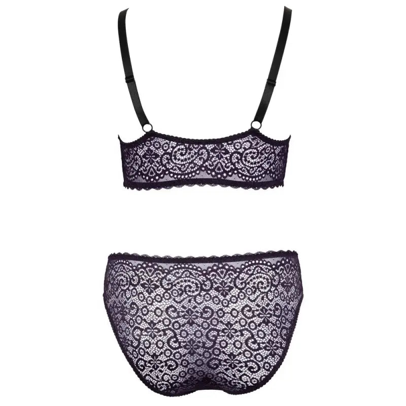 Cottelli Curves Delicate Lace Bralette and Briefs Set for Plus Size