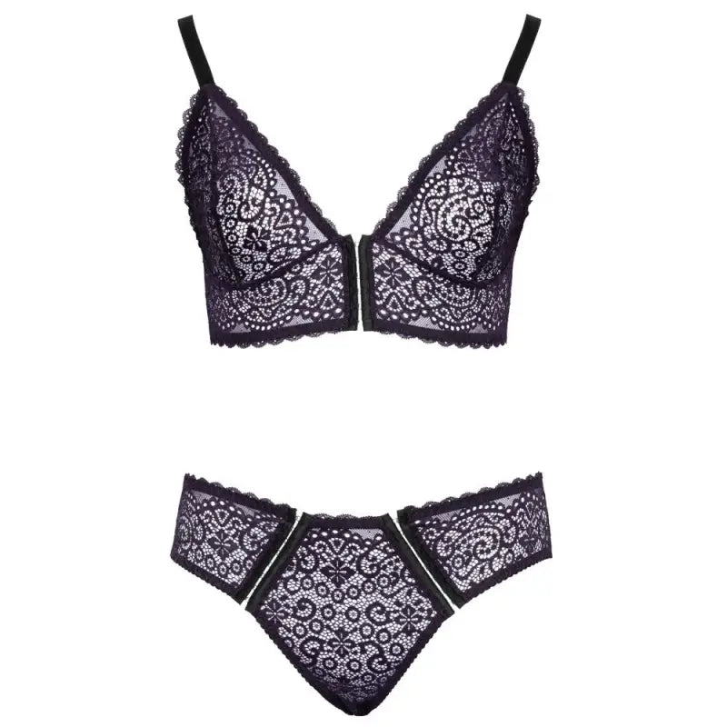 Cottelli Curves Delicate Lace Bralette and Briefs Set for Plus Size