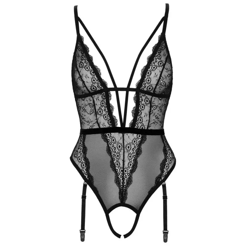 Cottelli Pearl Crotch Playsuit with Decorative Velvet Band