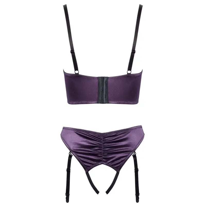 Cottelli Satin Quarter Cup Bra Set for Elegant Comfort