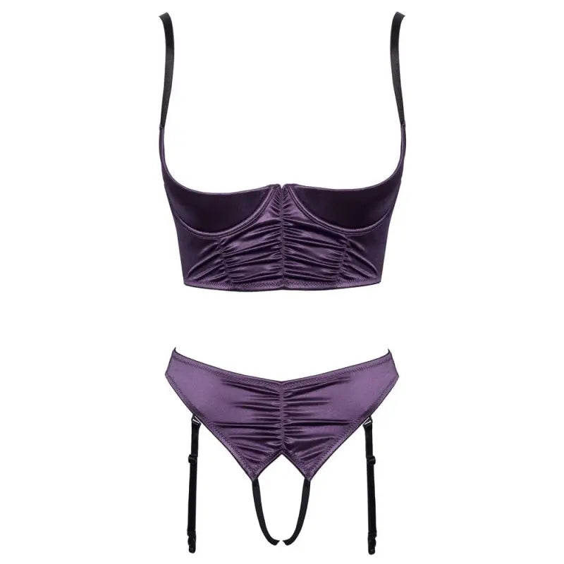 Cottelli Satin Quarter Cup Bra Set for Elegant Comfort