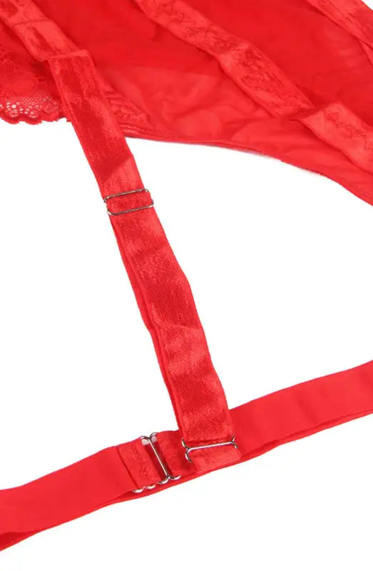 Discover the Allure of the YesX YX858Q Red Bodysuit with Adjustable Fastening