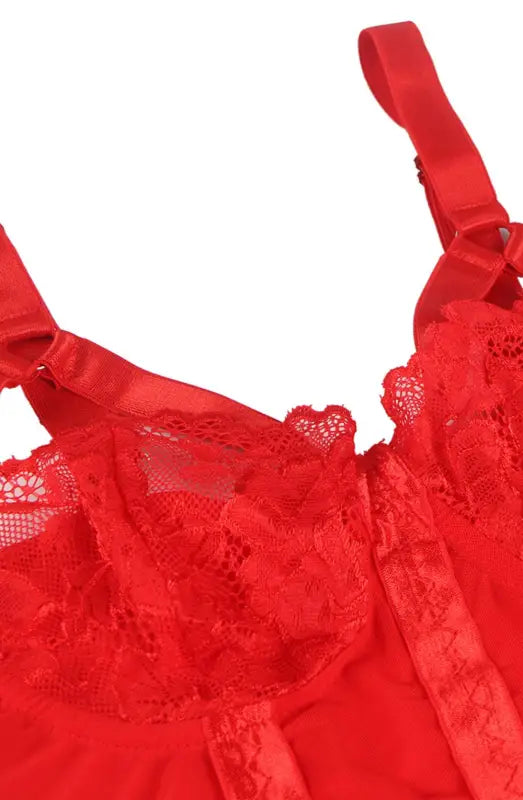 Discover the Allure of the YesX YX858Q Red Bodysuit with Adjustable Fastening