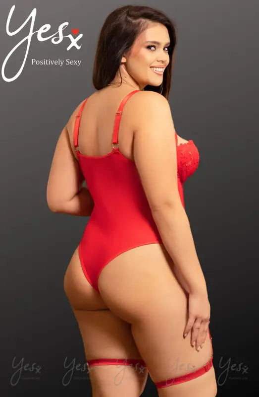 Discover the Allure of the YesX YX858Q Red Bodysuit with Adjustable Fastening