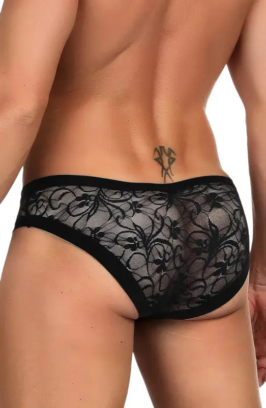Discover the Allure of YesX YX973 Men’s Black Sheer Floral Lace Briefs
