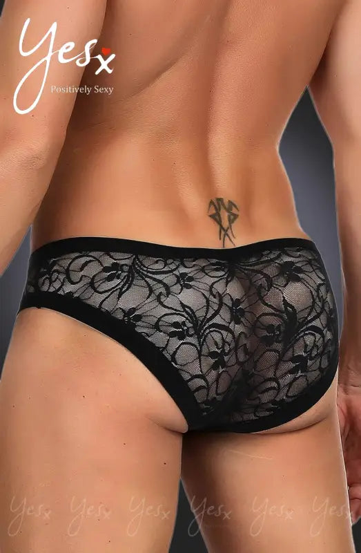 Discover the Allure of YesX YX973 Men’s Black Sheer Floral Lace Briefs
