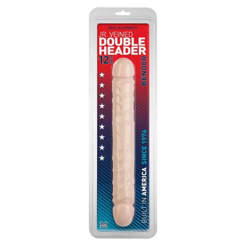 Discover the Pleasure of the Veined Double Header Inch Bender Dong Flesh