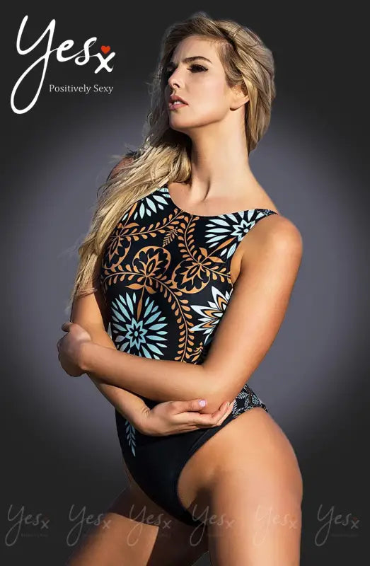 Discover the YesX YX961 One Piece Swimsuit Navy with Stunning Print Design