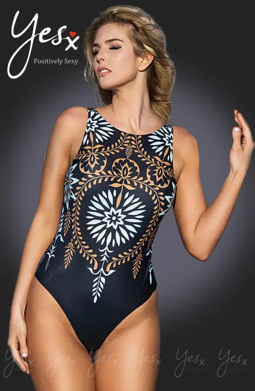 Discover the YesX YX961 One Piece Swimsuit Navy with Stunning Print Design