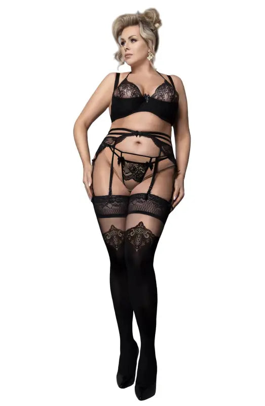 Elegant Plus Size Black Skin Hold Ups for Unmatched Comfort