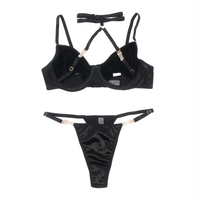 Elevate Elegance with the YesX YX871Q Hollow Cut Halter Bra Set