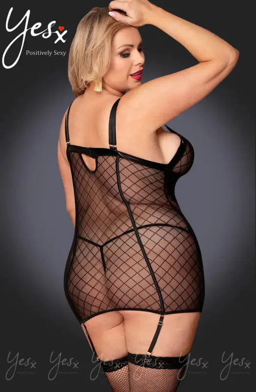 Elevate Elegance with the YesX YX954Q Black Seductive Mesh Chemise
