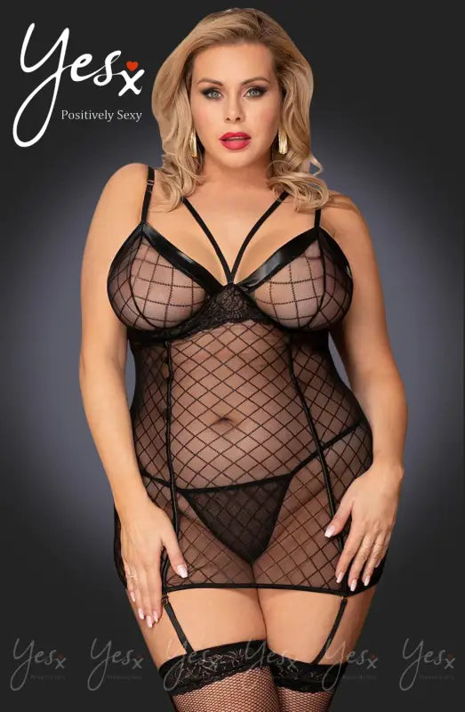 Elevate Elegance with the YesX YX954Q Black Seductive Mesh Chemise