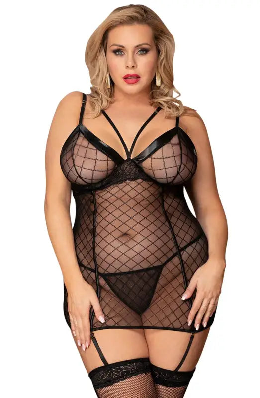 Elevate Elegance with the YesX YX954Q Black Seductive Mesh Chemise