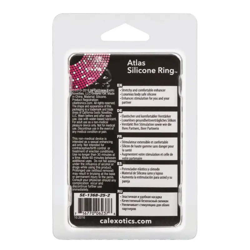 Elevate Pleasure with the Atlas Silicone Cock Ring Black