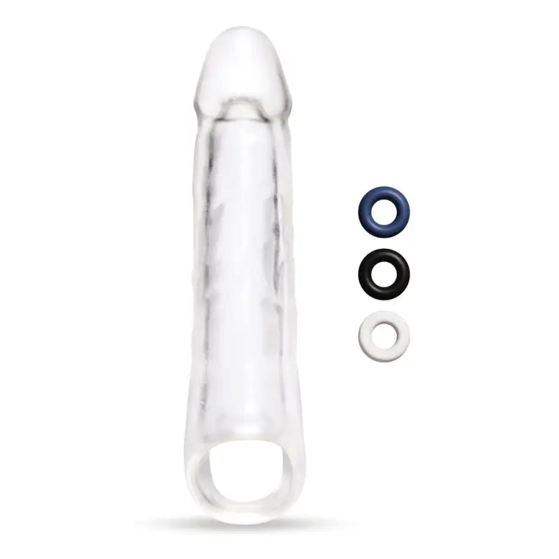 Elevate Pleasure with the Clear Penis Extender Featuring a Ball Loop