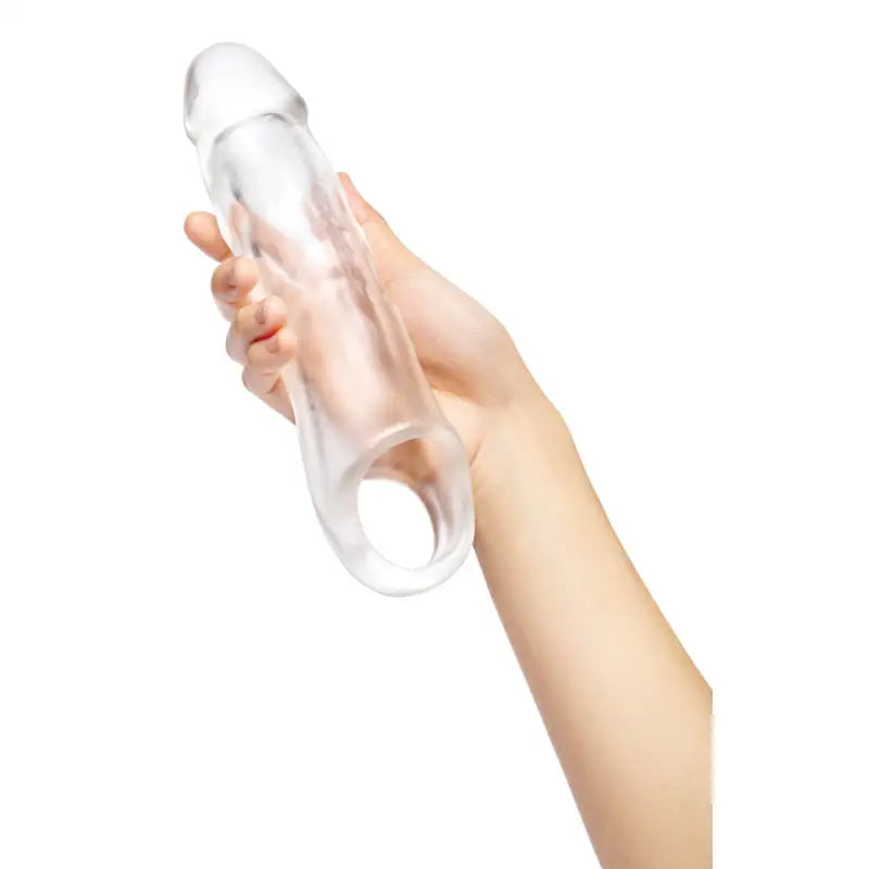 Elevate Pleasure with the Clear Penis Extender Featuring a Ball Loop