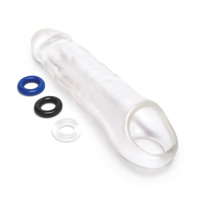 Elevate Pleasure with the Clear Penis Extender Featuring a Ball Loop
