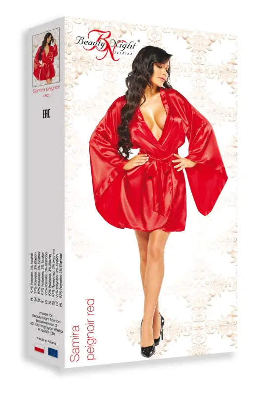 Elevate Your Evenings with the Samira Peignoir Red by Beauty Night BN6664 - One Size (S-L)