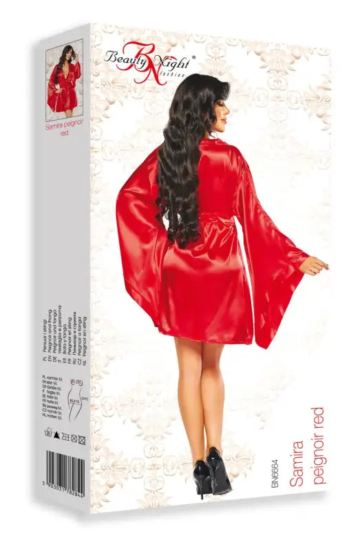 Elevate Your Evenings with the Samira Peignoir Red by Beauty Night BN6664 - One Size (S-L)
