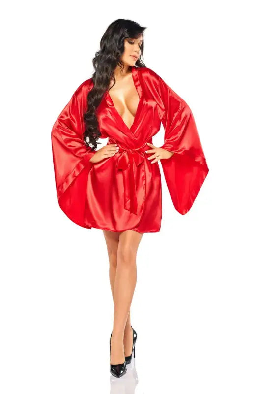 Elevate Your Evenings with the Samira Peignoir Red by Beauty Night BN6664 - One Size (S-L)
