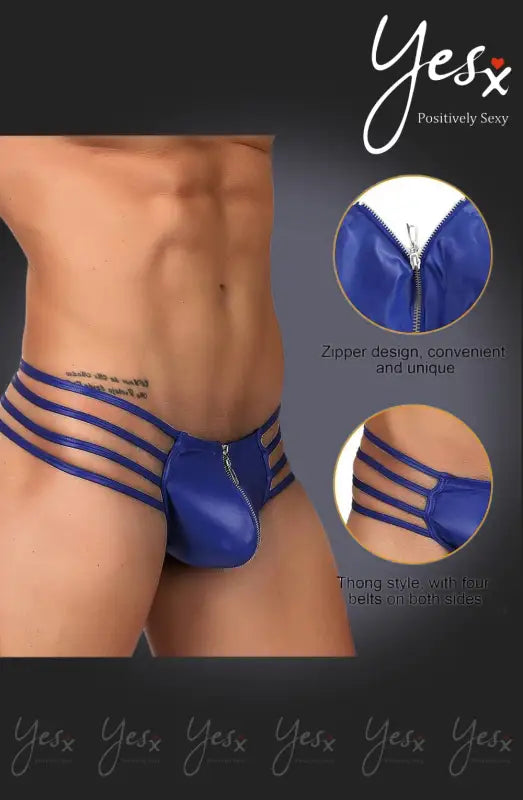 Experience Bold Confidence with YesX YX972 Men’s Thong Blue