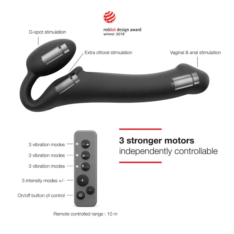 Strap On Me - Vibrating Bendable Strap-On - M - Black
