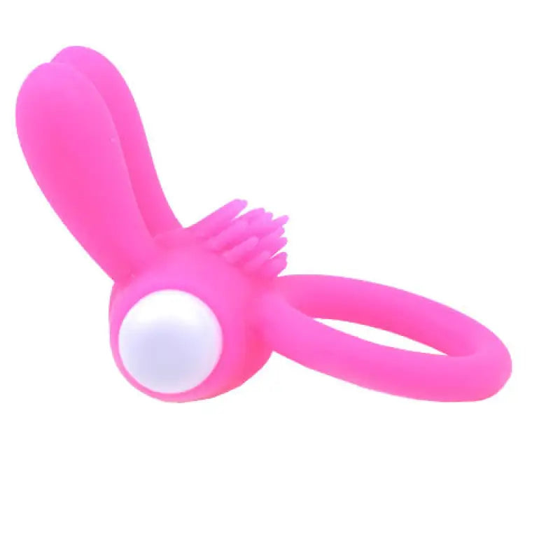 Experience Ecstasy with the Pink Silicone Rabbit Ears Cock Ring