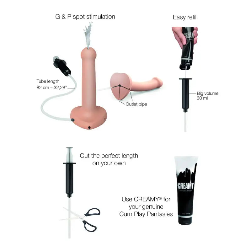 Strap On Me - Squirting Cum Dildo Semi-Realiste Vanilla - L