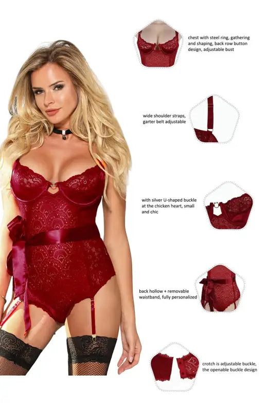 Experience Elegance in the YesX YX951 Red Stunning Lace Body