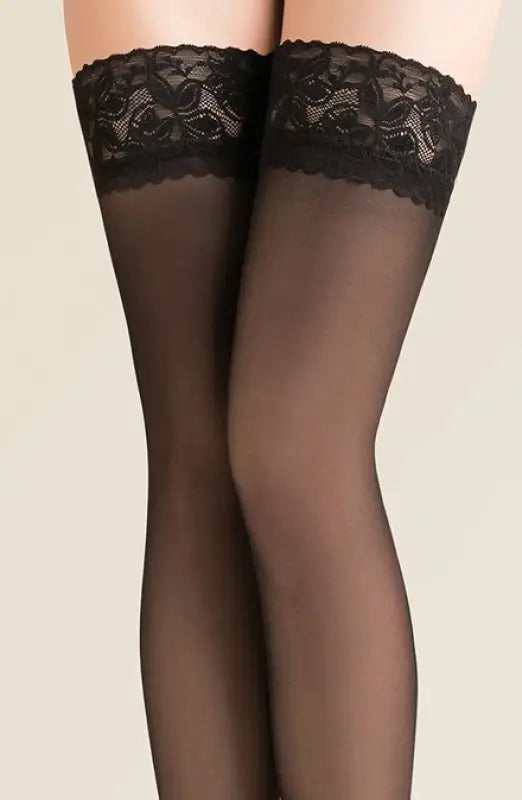 Experience Elegance with Gabriella Calze 200 Hold Ups Black in Lycra