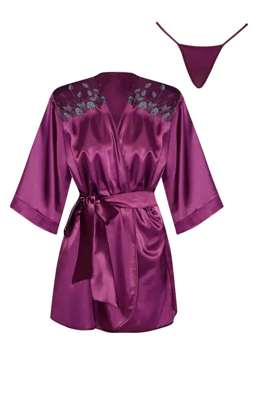 Experience Elegance with the Beauty Night BN6673 Peignoir Burgundy - One Size (S-L)