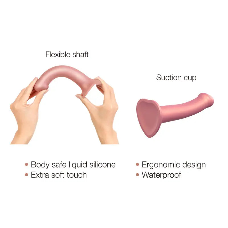 Strap On Me - Mono Density Dildo Metallic Vieux Rose - M - Shine
