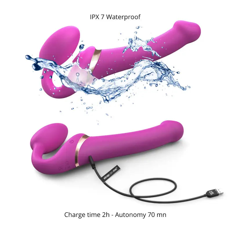 Strap On Me - Multi Orgasm Bendable Strap-On - M - Fuchsia
