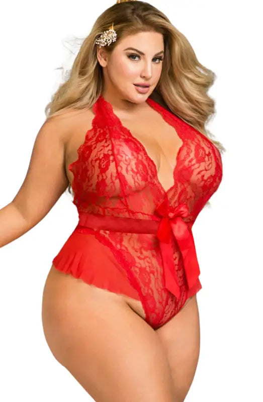 Experience Elegance with the YesX YX856Q Hot Red Teddy for Confident Women